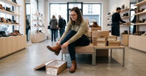 Chaussures femme grande taille élégantes posées sur fond moderne — sélection mode inclusive