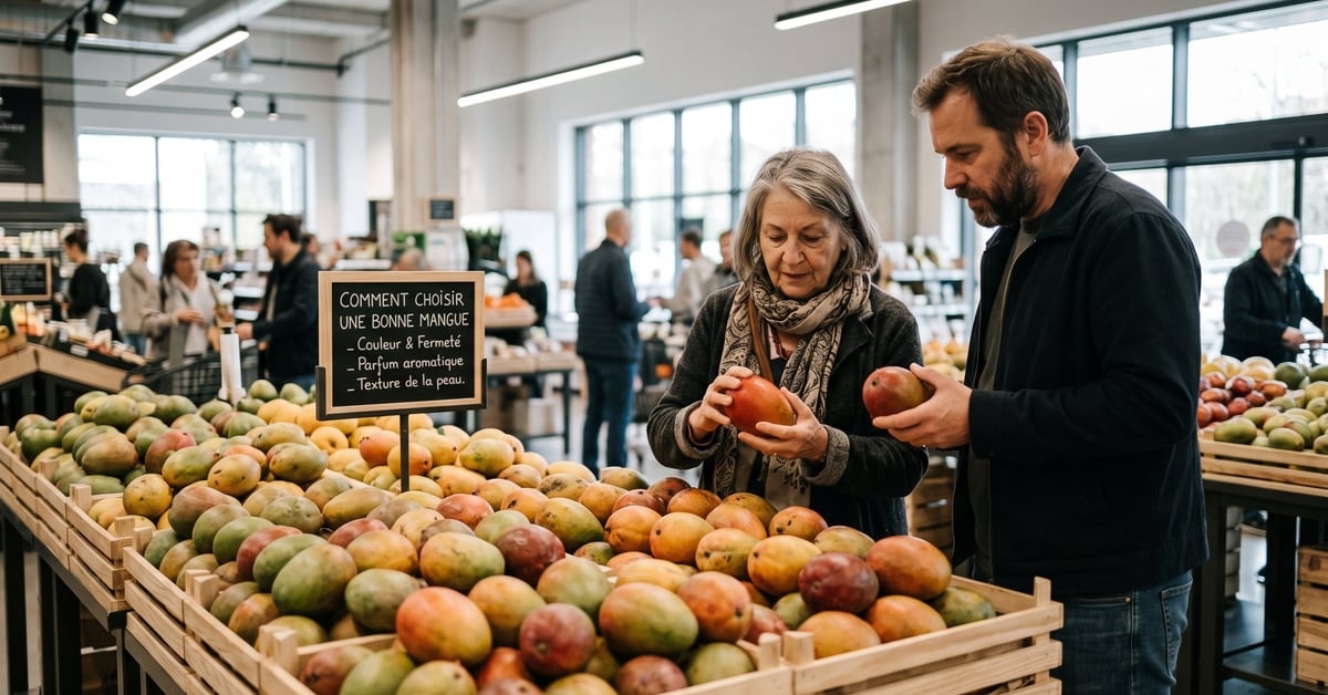 Comment choisir une bonne mangue mûre : sélection visuelle et tactile de mangues fraîches