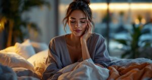 Chambre paisible avec literie blanche soignée illustrant les conseils bien dormir